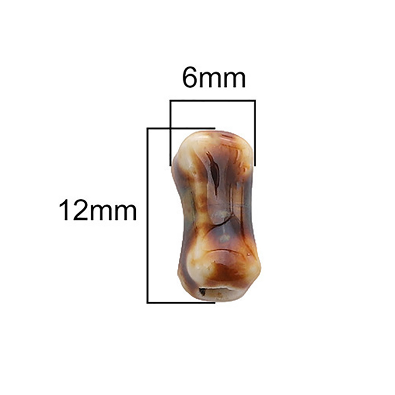 fiasrel 1bundle 6×12mm Hand-Painted Ceramic Bone Beads - DIY Jewelry Making Supplies for Bracelets & Necklaces