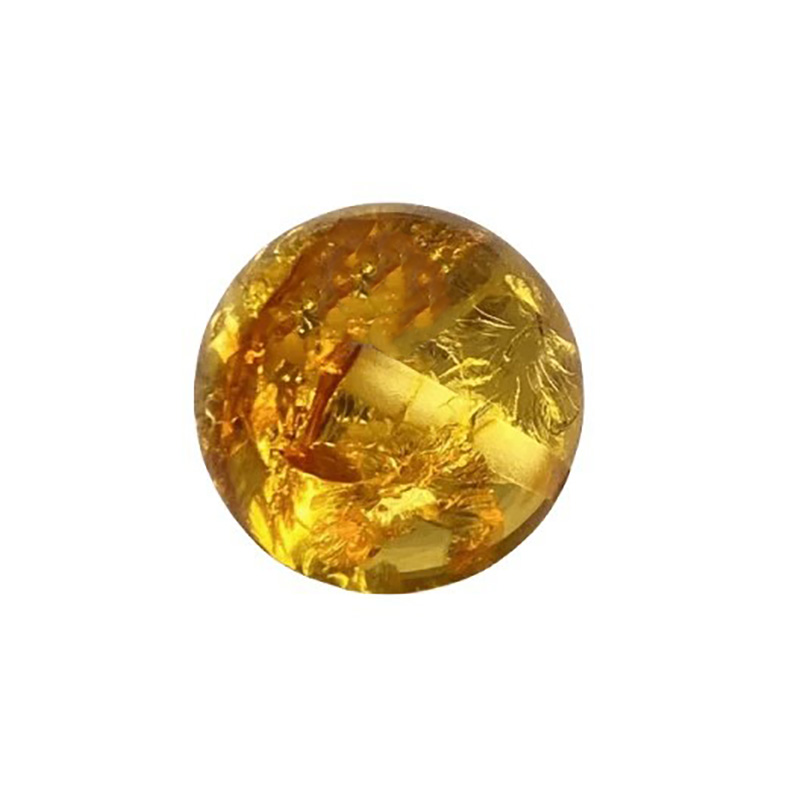 fiasrel 1bundle Amber Sun-Spangled Amber Single Piece Round Bead