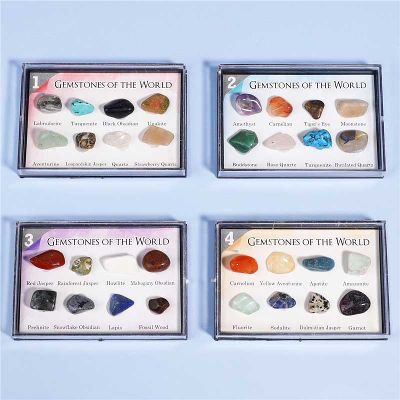 fiasrel 8-Piece Natural Crystal & Mineral Specimen Set - Raw Gemstone Collection for Geology Education & Science Teaching