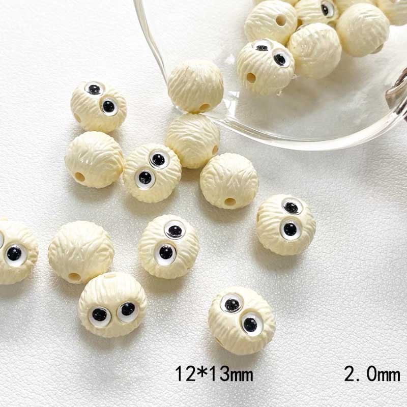 fiasrel 1bundle Coal Ball Sprite Whimsical & Cute Resin Loose Beads for DIY Handmade Bracelet/Necklace Crafting Funny Charms Jewelry Supplies