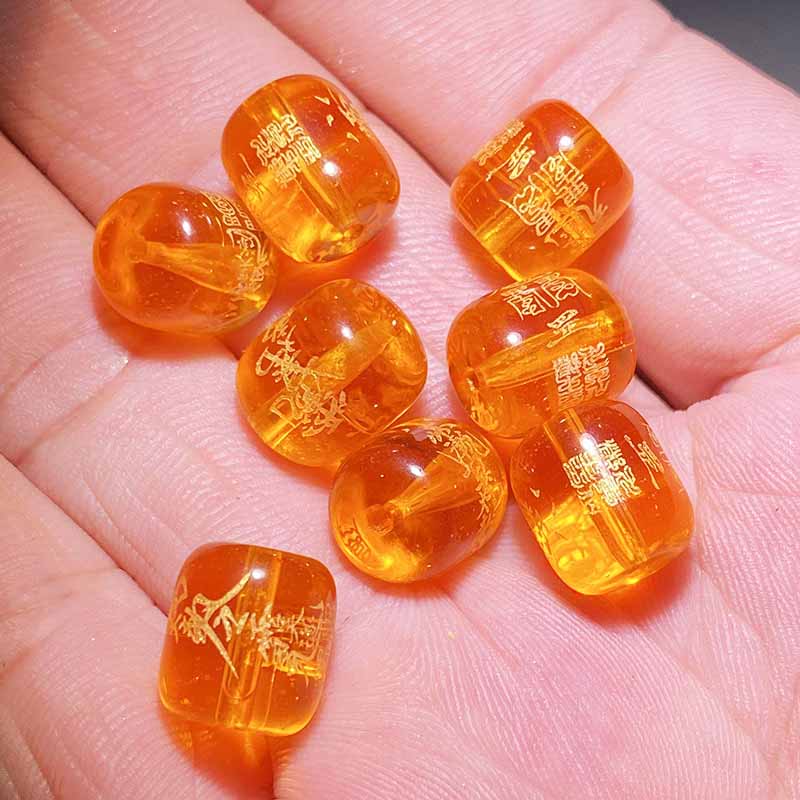 fiasrel 1bundle Chinese Zodiac Snake Beads - Engraved Loose Beads for DIY Charm Bracelets Year of the Snake Carved Pendants