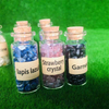fiasrel 1bundle Natural Crystal Chips in Bottle - Small Granule Aroma Diffuser Stones & Wish Bottle/Dream Jar Labels