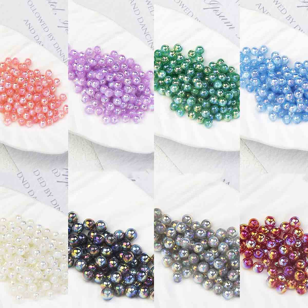 fiasrel 1bundle 6mm Gilded Moon Resin Beads - Straight Hole Small Spacer Beads for DIY Jewelry Making