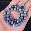 fiasrel 1bundle Blue Speckled Stone Beads – Square Spacers Irregular & Round Beads for DIY Bracelets