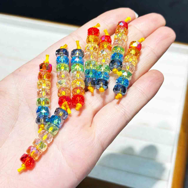 fiasrel 1bundle 5x8mm Czech Faceted Glass Abacus Beads - Antique-Style Jewelry