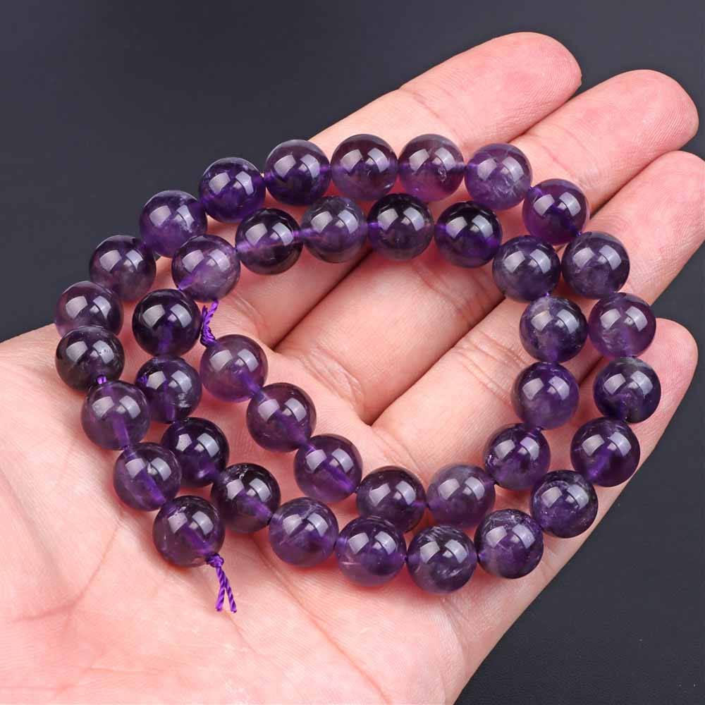 fiasrel 1bundle Natural Amethyst Beads – Faceted Abacus & Round Beads for DIY Bracelet Necklaces