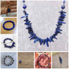 fiasrel 1bundle Lapis Lazuli Bead Mix – Spacers, Crushed Chips & Pendants for DIY Necklace Bracelet Making