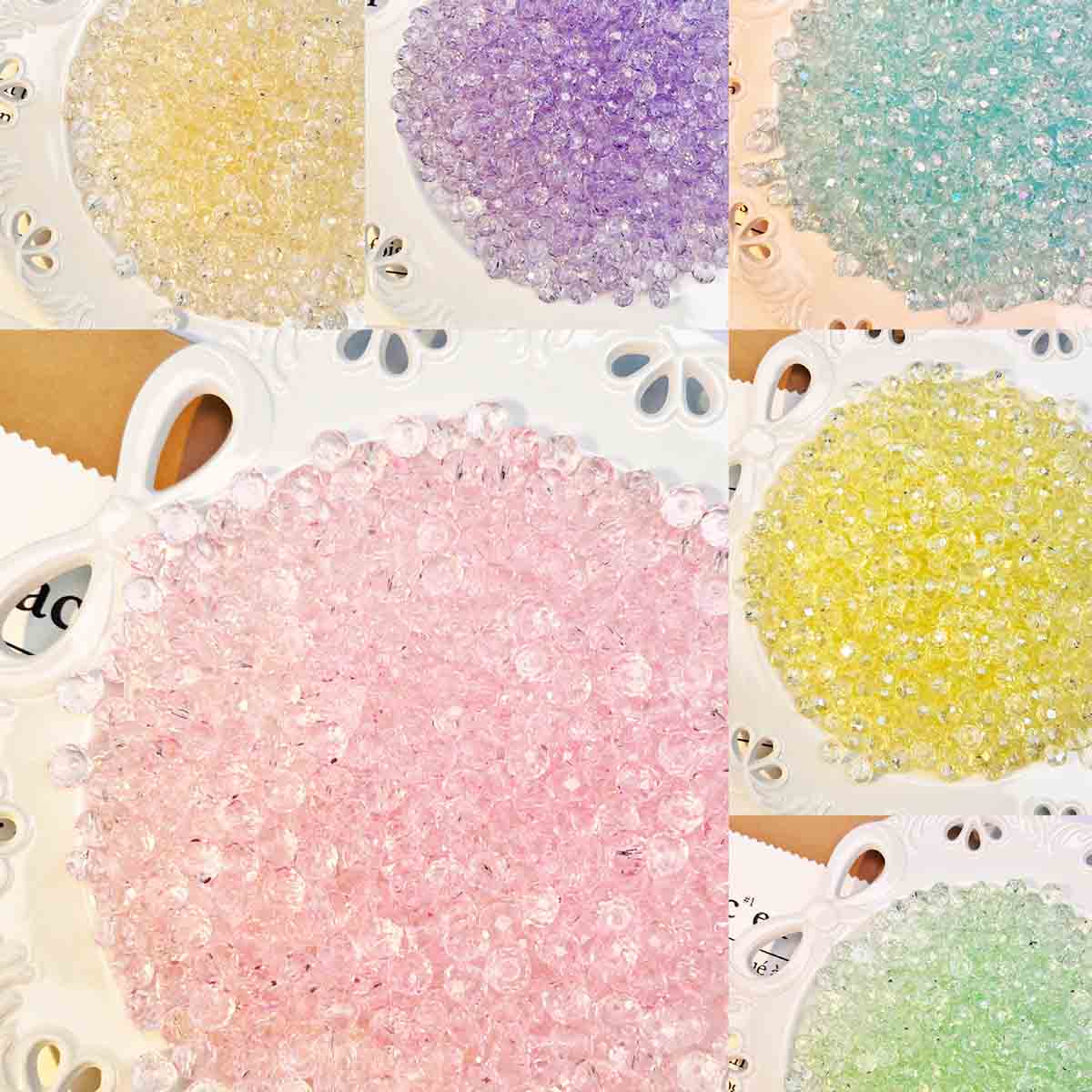 Fiasrel 1bundle 6*8mm Ultra Sparkling Crystal Glass Handmade DIY Accessories – Rhombus Beads Loose Beads Bracelet Spacer Beads