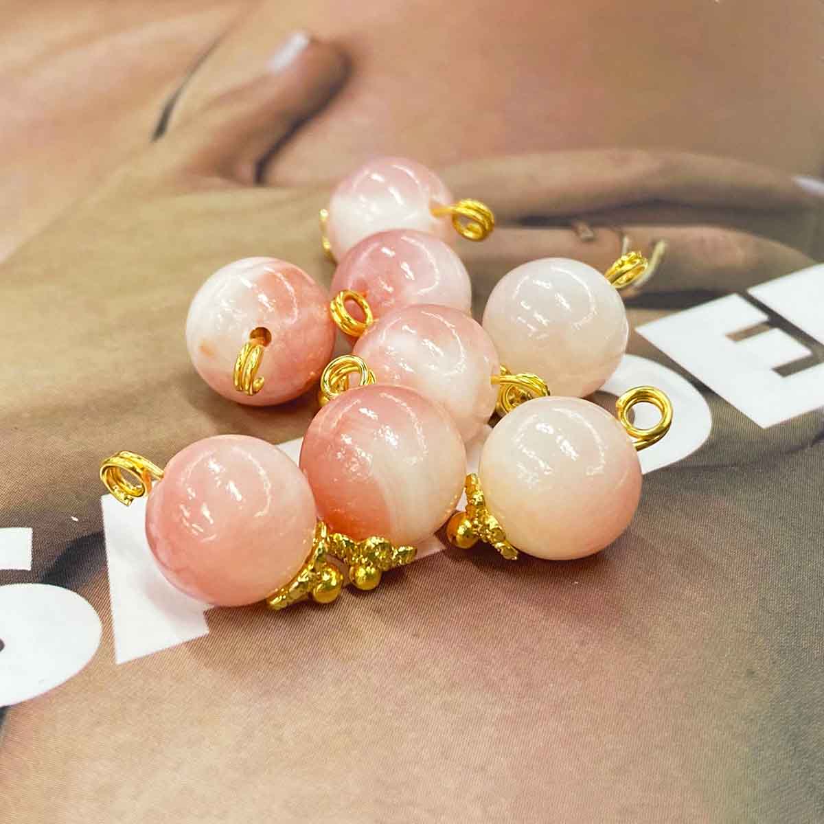 fiasrel 1bundle Floral-Backed Natural Stone Buttons – Chinese Style Hanfu/Tang Suit/Qipao Fabric Fasteners 