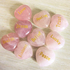 fiasrel 1bundle Natural Rose Quartz 30mm Raw Stone – Engraved Heart Wish Stone Pocket-Sized Stress Relief DIY Jewelry