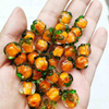 fiasrel 1bundle Ancient-style Glazed Persimmon & Peanut Beads – Luminous DIY Hanfu Hairpin Accessories 