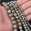 fiasrel Natural Spotted Stone Beads Black Speckled Stone Abacus Beads for DIY Jewelry and Stringing