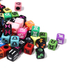 fiasrel 1bundle Acrylic Zodiac Square Beads – 7mm Large-Hole Letter Beads for DIY Jewelry Making