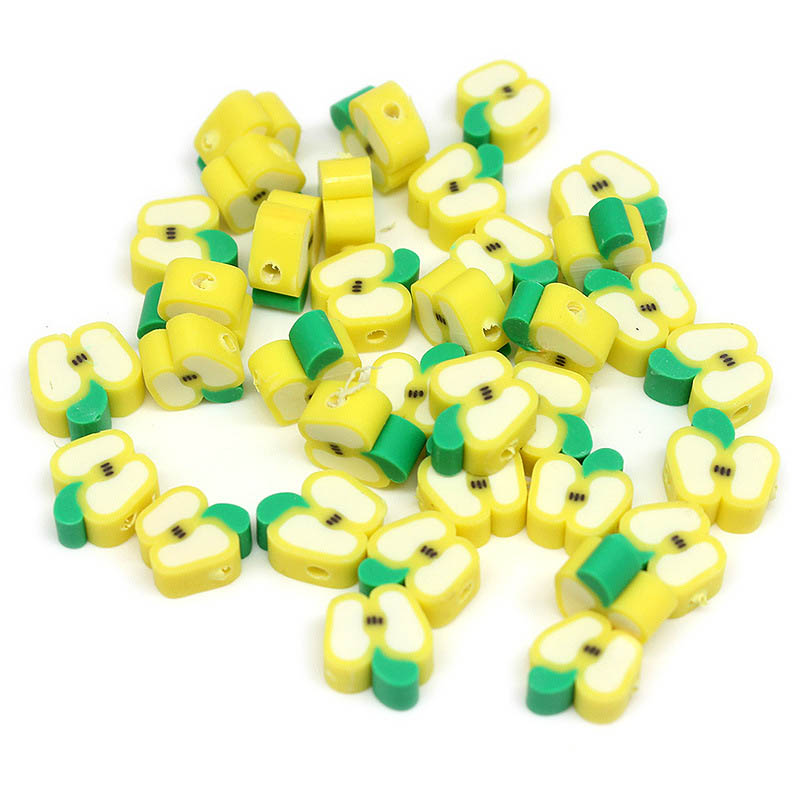 Fiasrel 1000pcs 10mm Fruit soft clay beads - apples