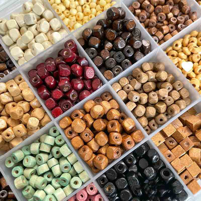 Fiasrel Versatile retro wooden bead diy accessories