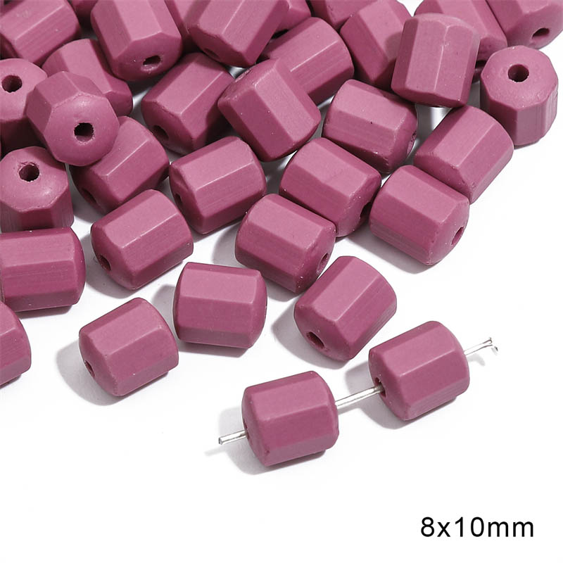 Fiasrel diy matte purple ceramic beads