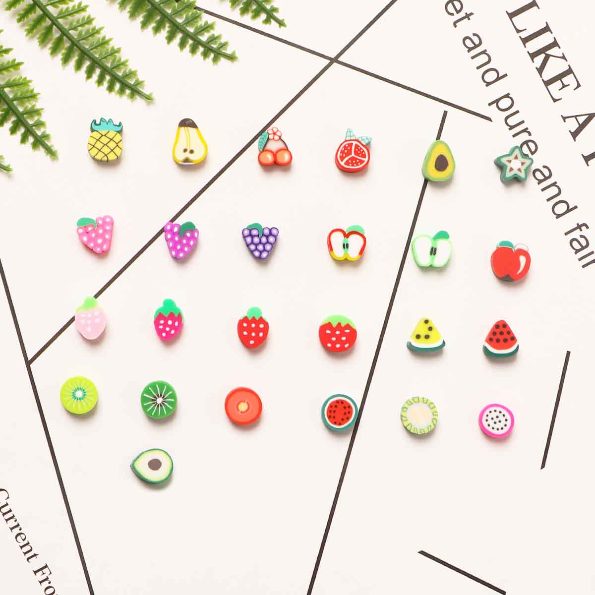 Fiasrel 100pcs Fruit soft clay accessories