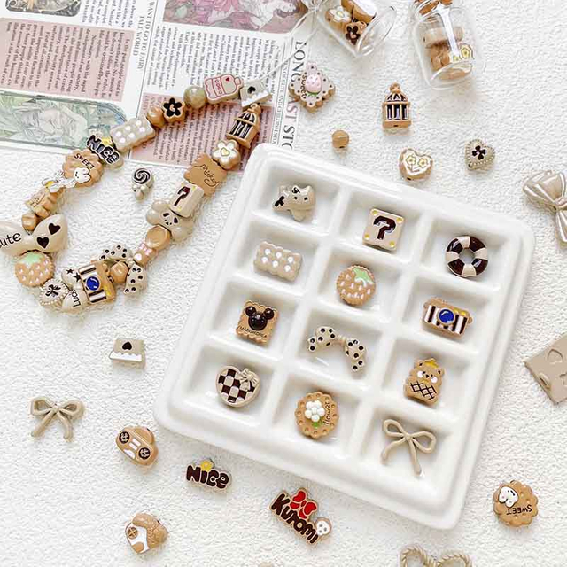 Fiasrel Cute coffee-colored ceramic beads