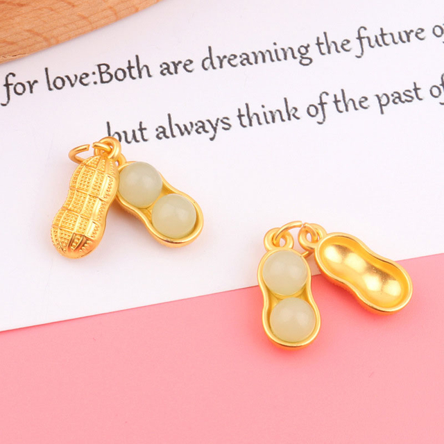 Fiasrel diy Ancient-style golden peanuts Drop Pendant