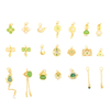 Fiasrel DIY Sand Gold Rabbit Clover Gourd Samll Drop Pendant