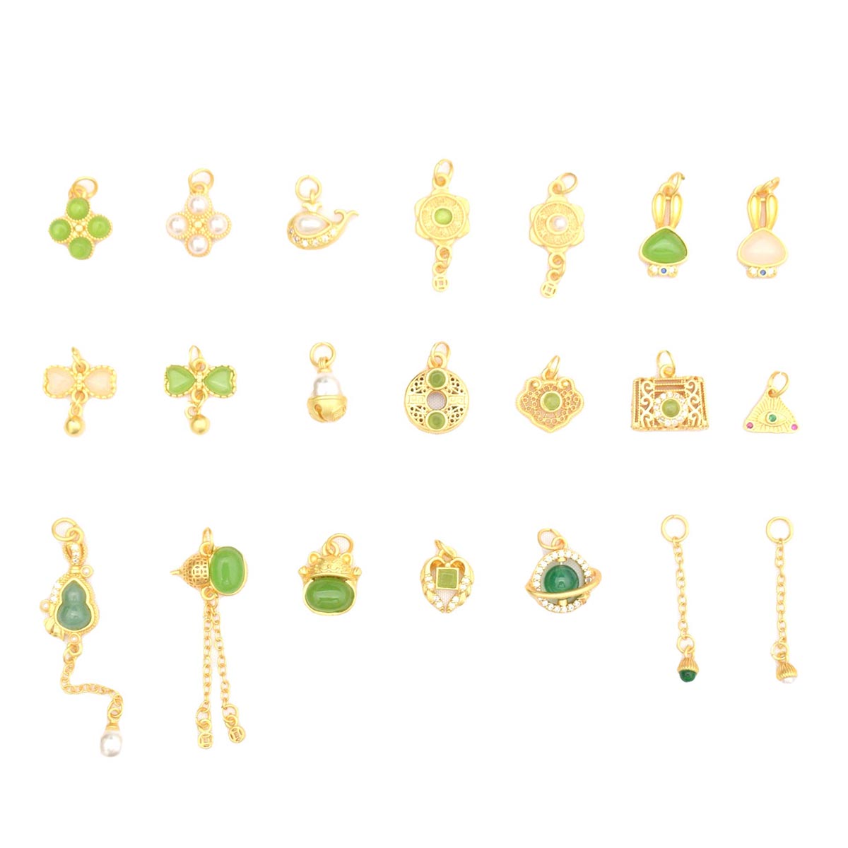 Fiasrel DIY Sand Gold Rabbit Clover Gourd Samll Drop Pendant