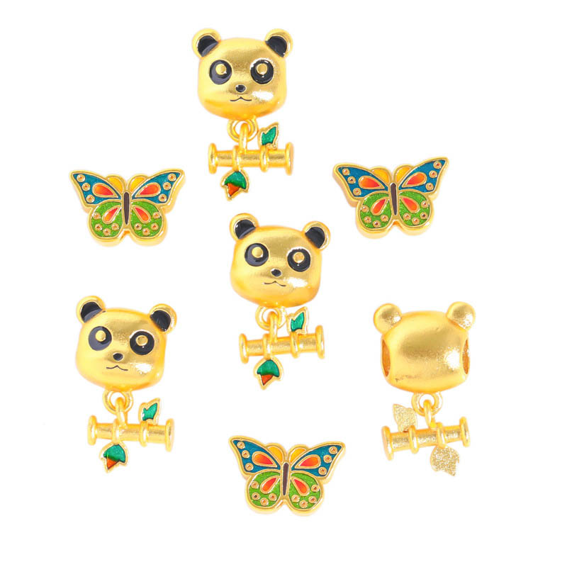 Fiasrel diy Colorful butterflies and pandas Drop Pendant