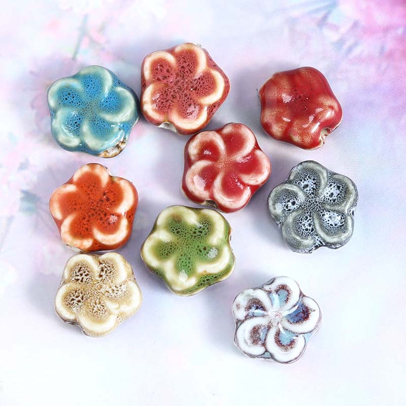 Fiasrel diy flat flake ceramic beads