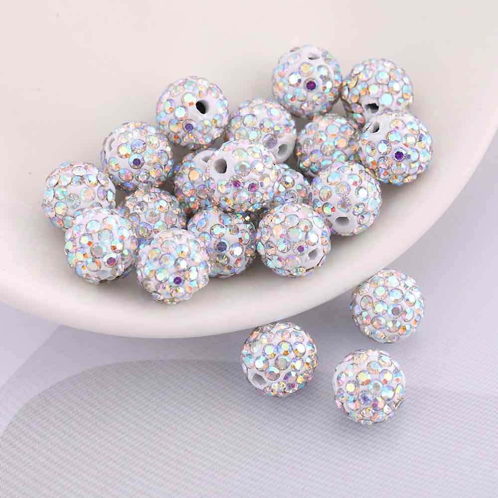 Fiasrel 30pcs Drill balls are dotted with clay DIY Shamballa Beads