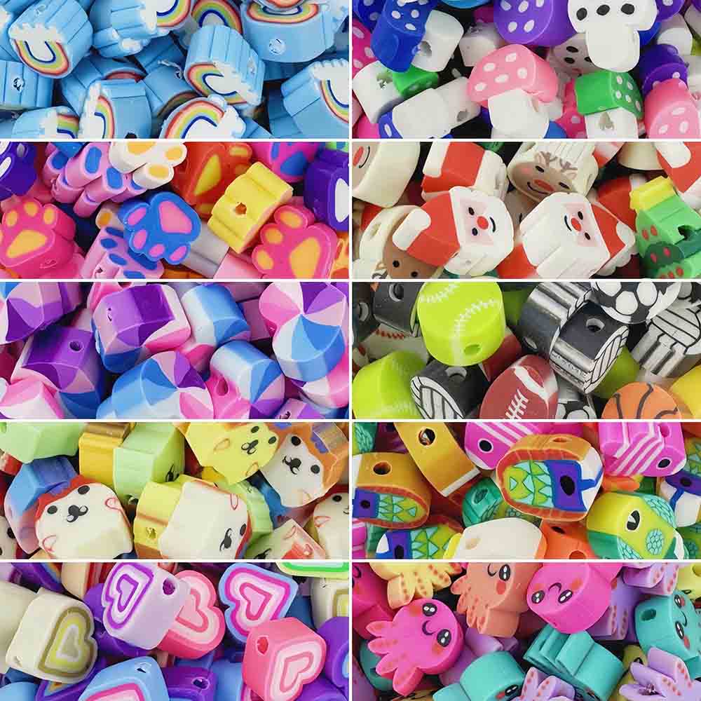 Fiasrel 10mm Mixed-color soft clay diy beads