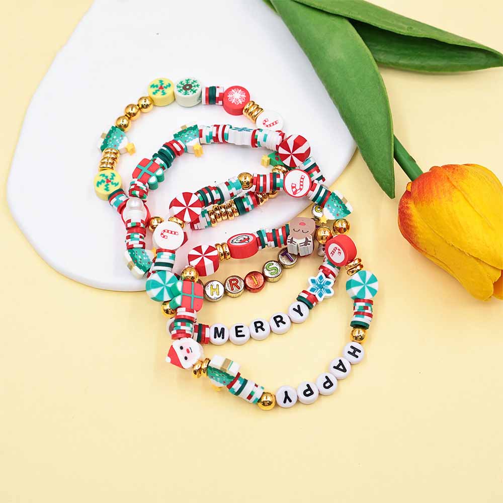 Fiasrel diy soft clay beads for Christmas