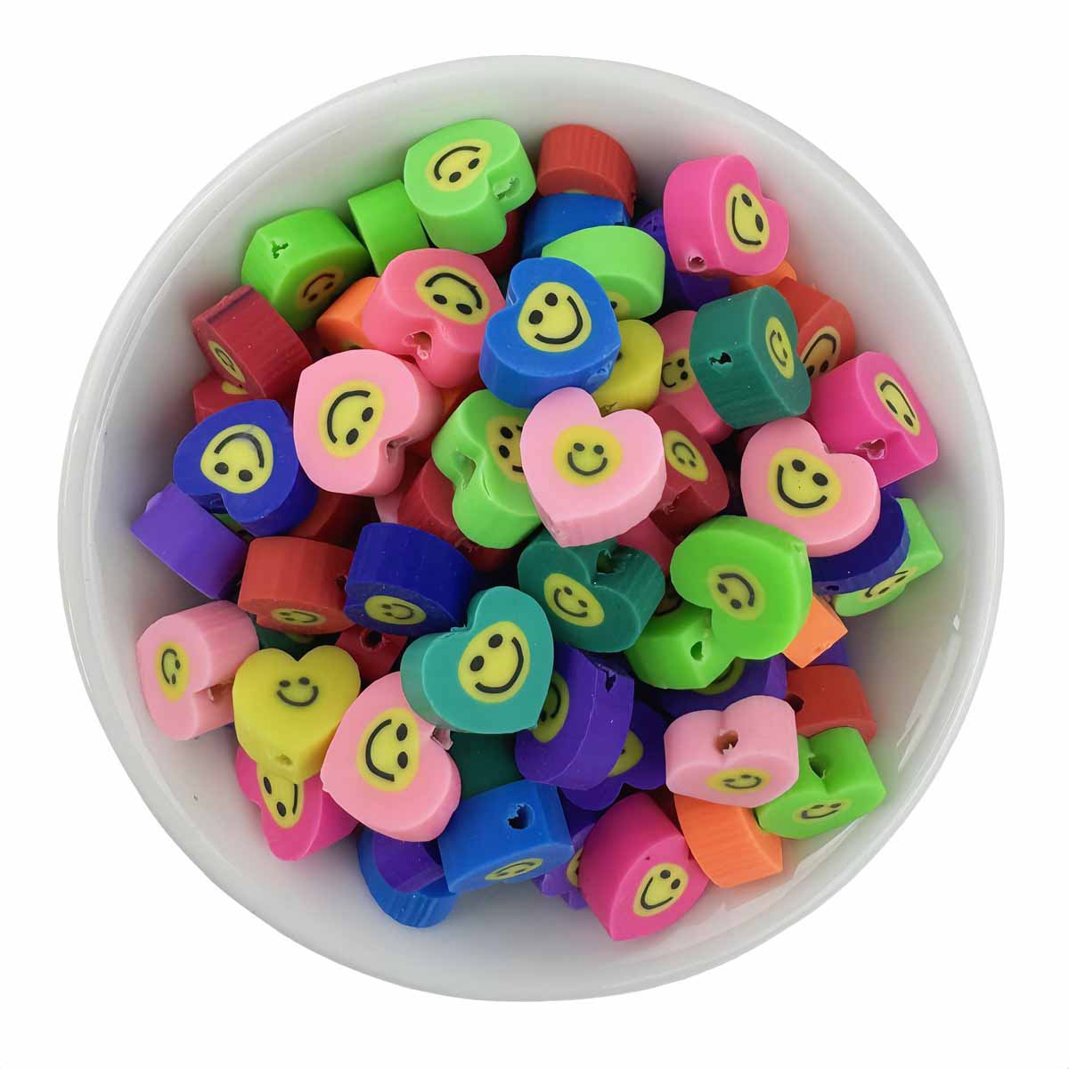 Fiasrel 10mm Mixed-color heart-shaped diy beads