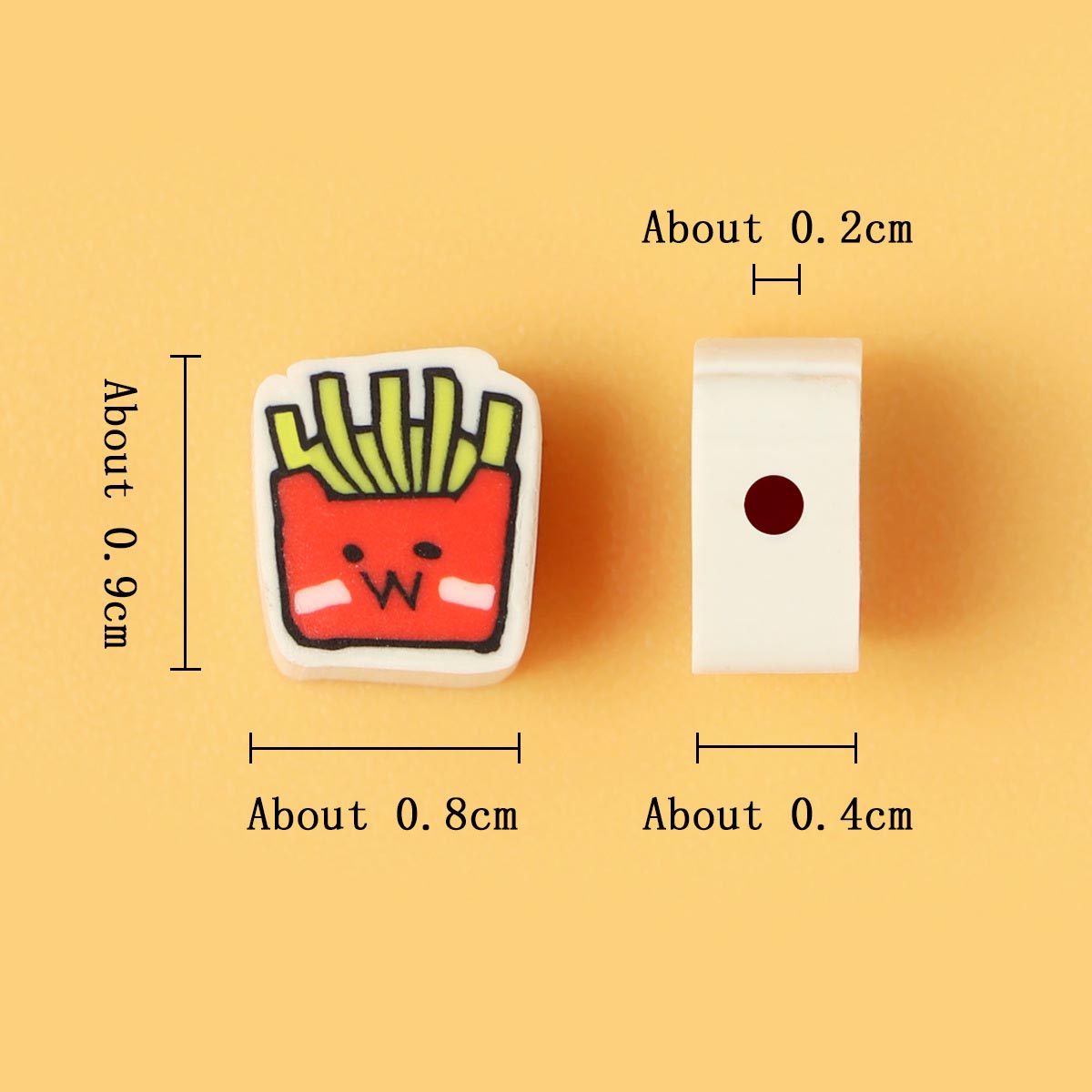 Fiasrel 100pcs Soft clay French fries beads