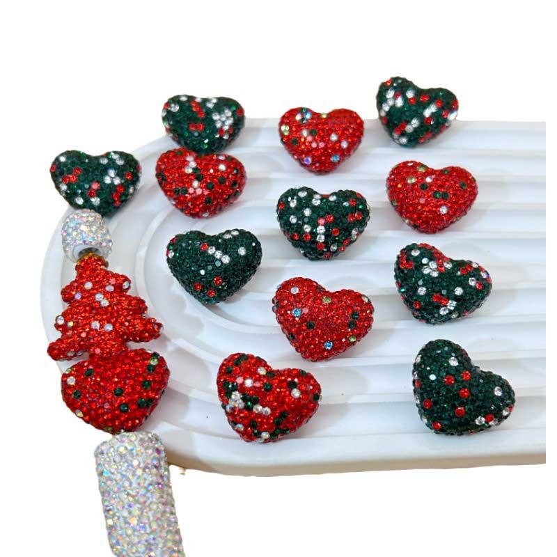 Fiasrel 20pcs Christmas is filled with hearts DIY Shamballa Beads