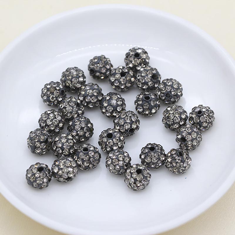 Fiasrel 20pcs Water-diamond soft clay balls DIY Shamballa Beads