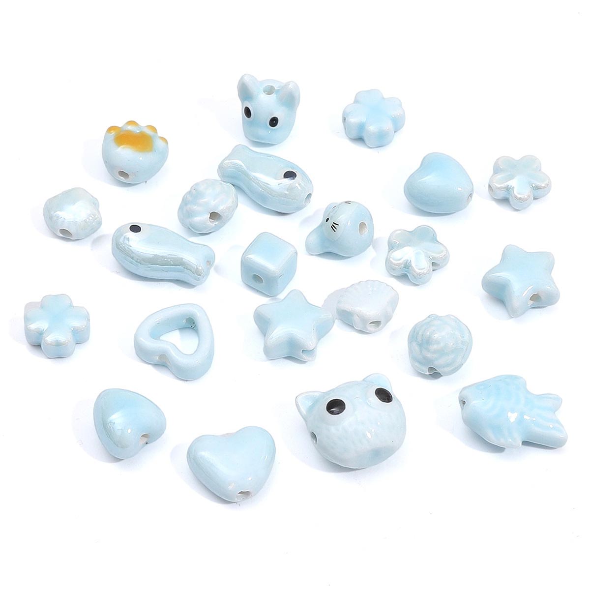 Fiasrel Ceramic blue beads