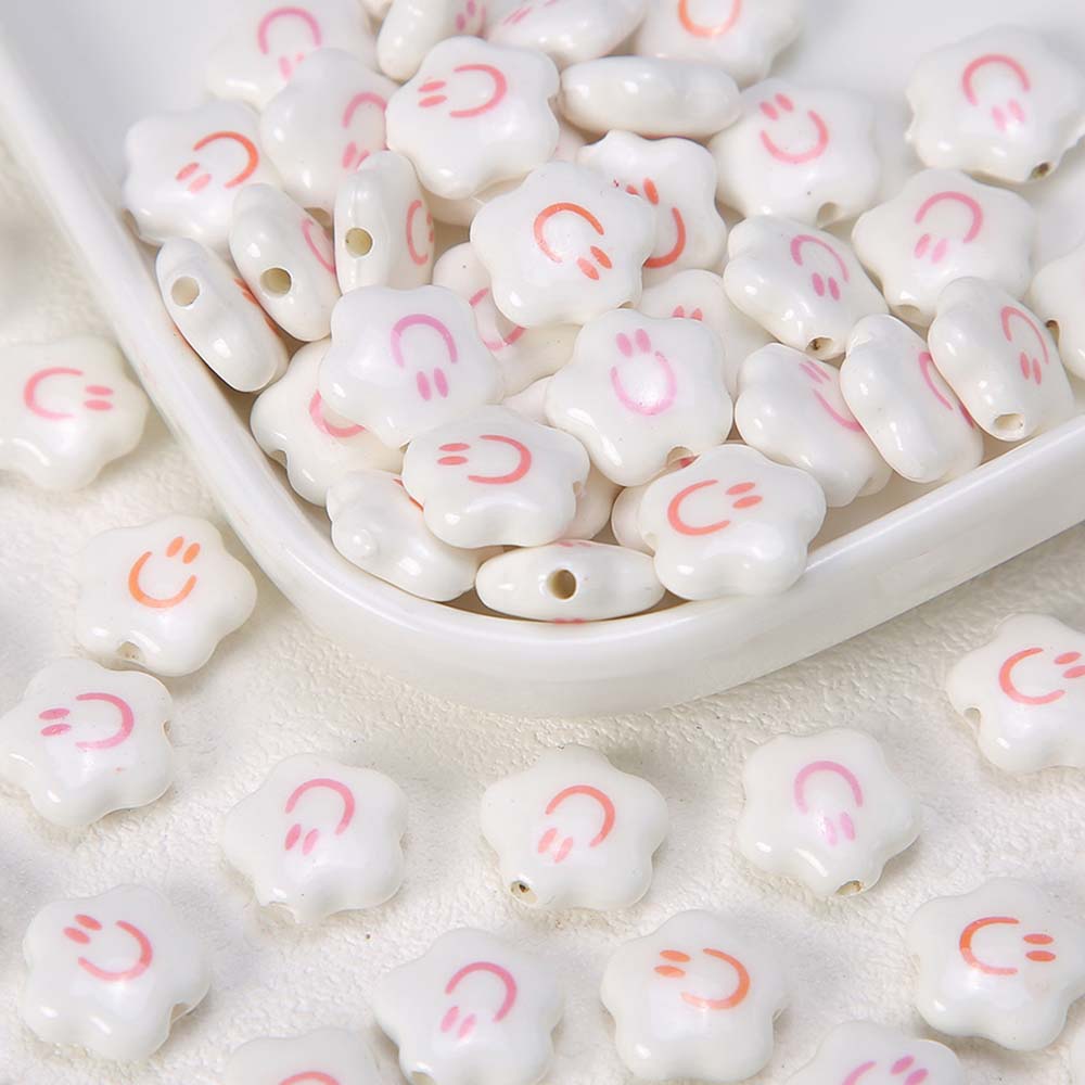 Fiasrel Cute cloud rainbow ceramic beads