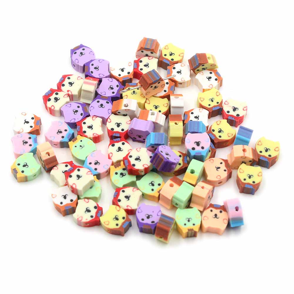 Fiasrel 1000pcs Children's diy mixed-color animal soft clay beads