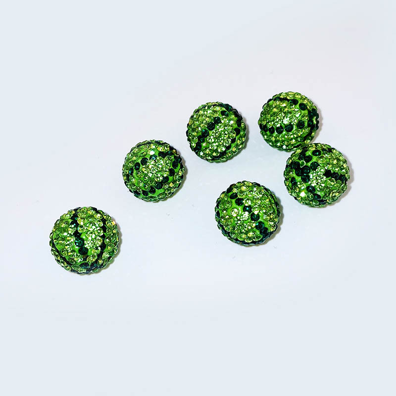 Fiasrel 2pcs Watermelon soft clay drill balls DIY Shamballa Beads