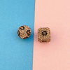Fiasrel 10pcs Leopard-print square soft clay DIY Shamballa Beads