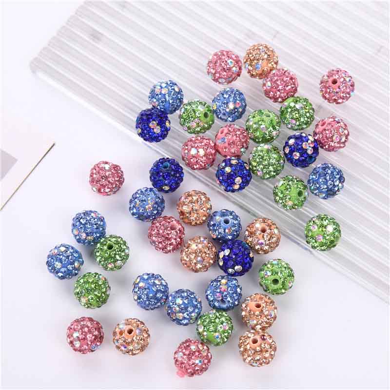 Fiasrel 50pcs Mixed drilling clay DIY Shamballa Beads