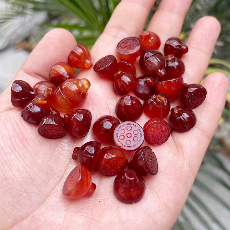 Fiasrel DIY Natural agate lotus pod