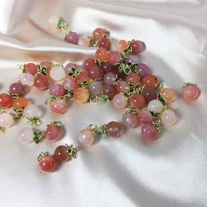 Fiasrel DIY Peach candy agate pendant