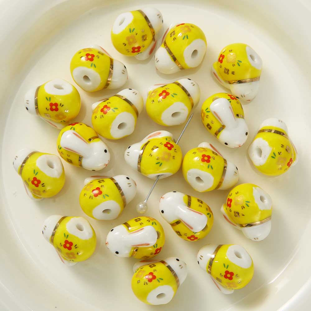 Fiasrel Creative little rabbit ceramic beads