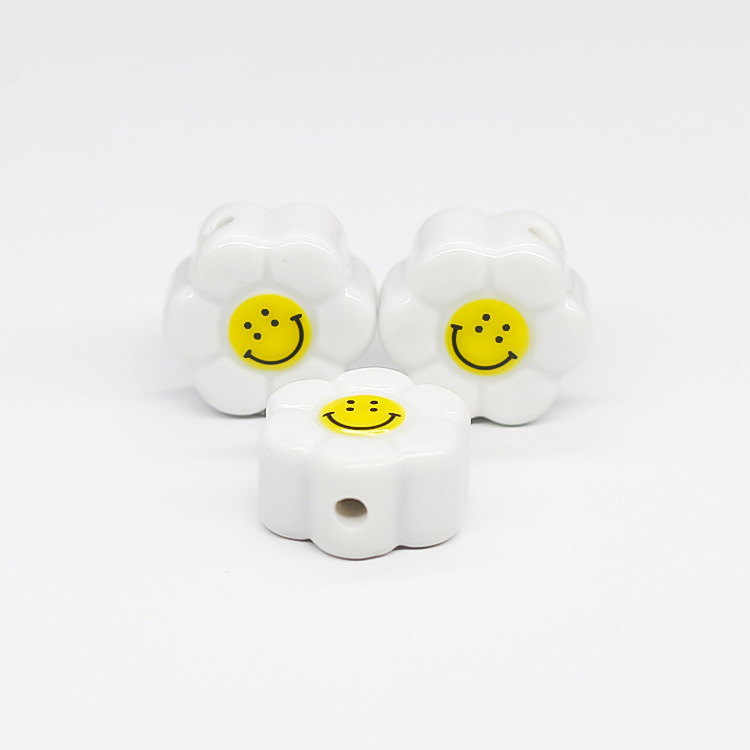 Fiasrel 18mm Ceramic daisies and sunflower beads