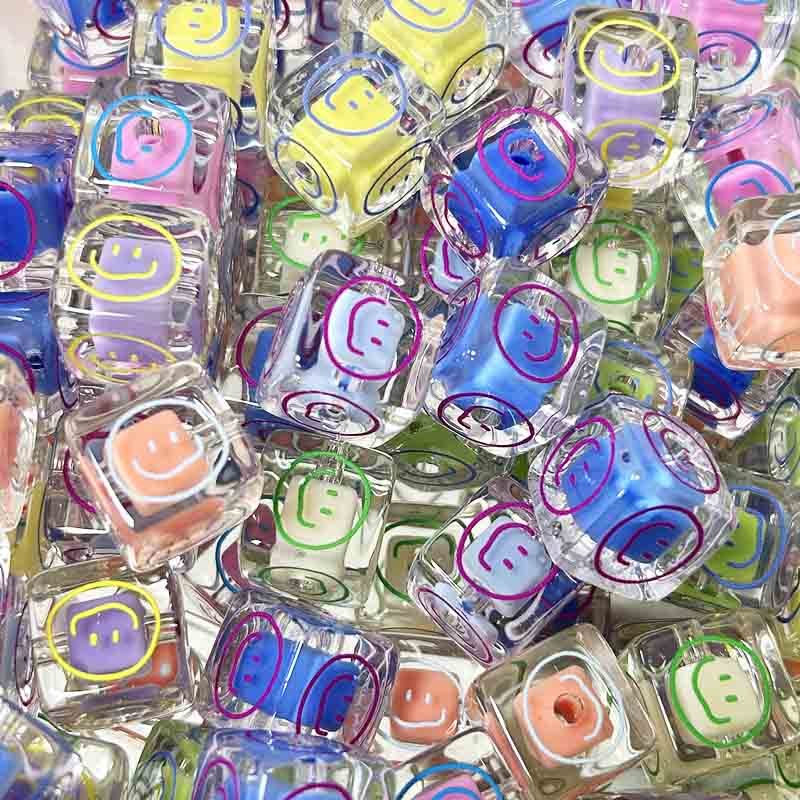 Fiasrel 16mm Transparent seven-color smiling Fang Zhu