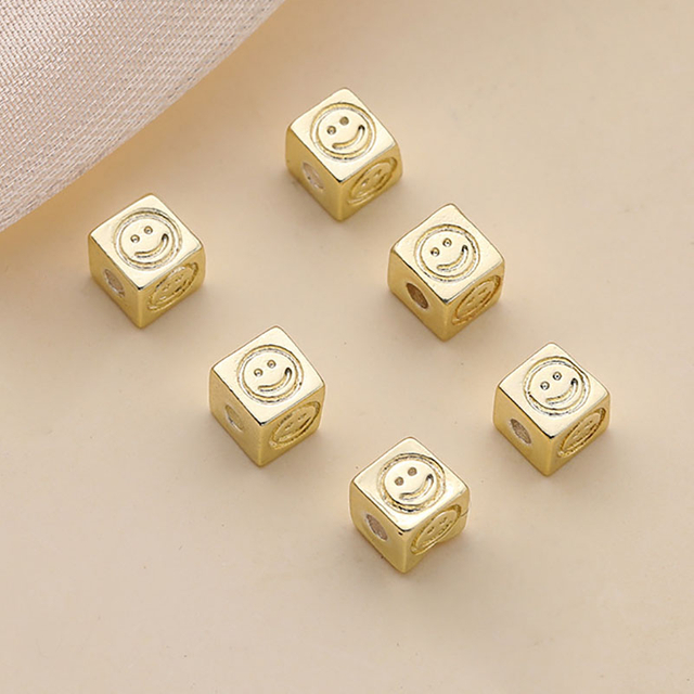 Fiasrel 4mm 20pcs diy Smiley face beads from Four directions