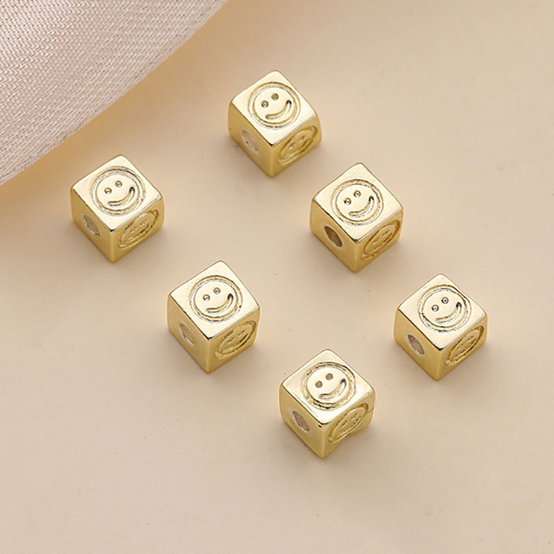 Fiasrel 4mm 20pcs diy Smiley face beads from Four directions