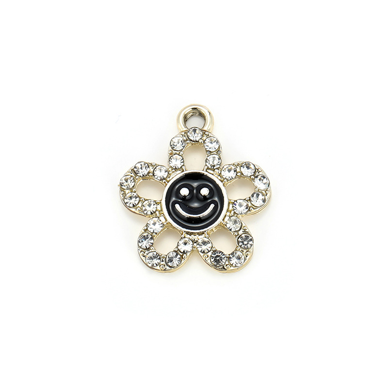 Fiasrel Five-leaf flower smiley face alloy beads