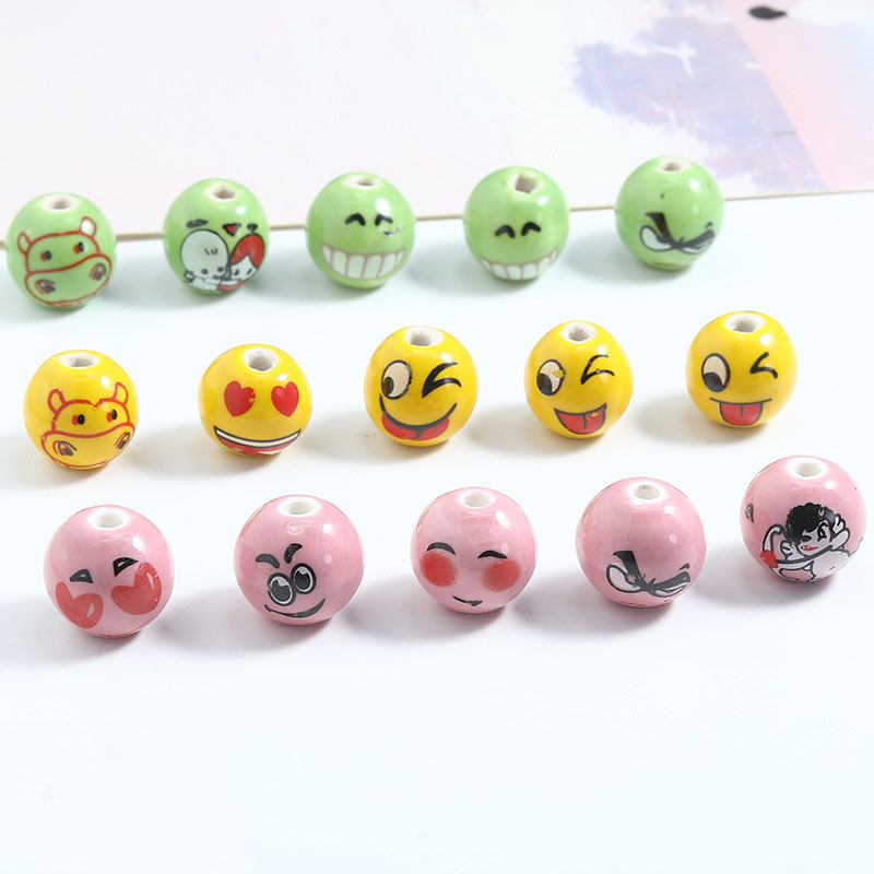 Fiasrel 14mm 10pcs Expression Smiley face pearl