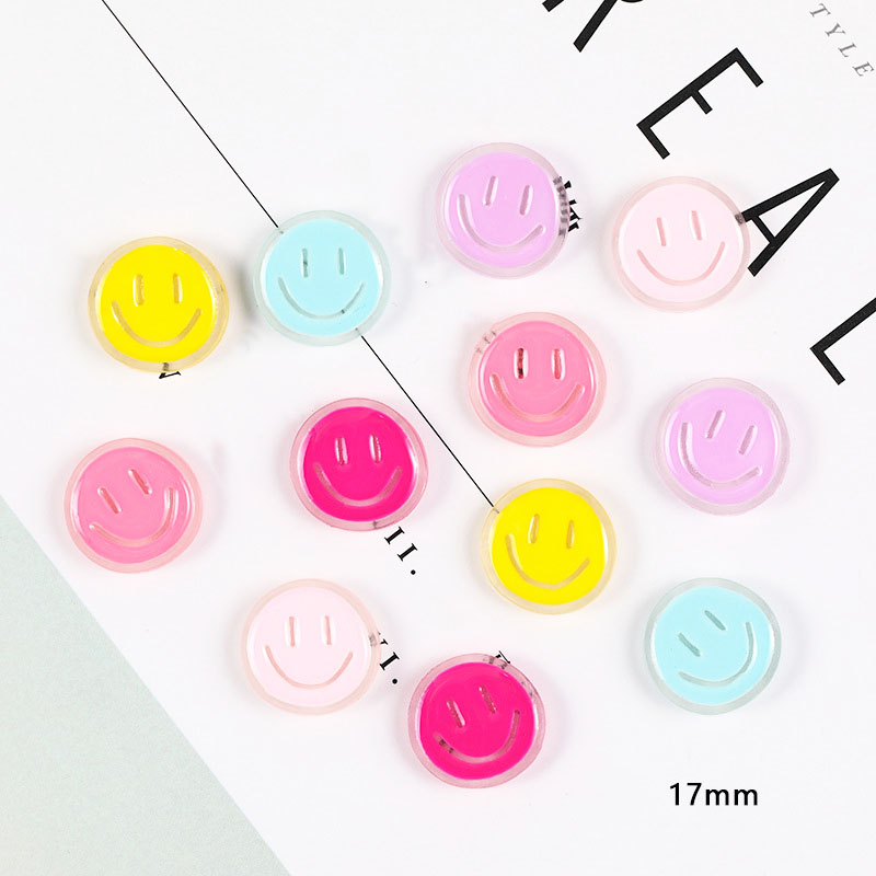 Fiasrel 17mm Cartoon smiley face emoji beads